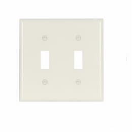 Eaton Wiring 2-Gang Thermoset Toggle Switch Wallplate, Almond