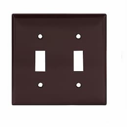 2-Gang Thermoset Toggle Switch Wallplate, Brown