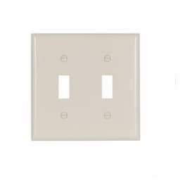 2-Gang Thermoset Toggle Switch Wallplate, Light Almond