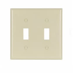 2-Gang Thermoset Toggle Switch Wallplate, Ivory