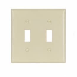 Eaton Wiring 2-Gang Thermoset Toggle Switch Wallplate, Ivory