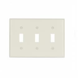 Eaton Wiring 3-Gang Thermoset Toggle Switch Wallplate, Almond