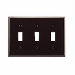 Eaton Wiring 3-Gang Thermoset Toggle Switch Wallplate, Brown