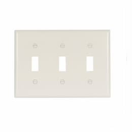 3-Gang Thermoset Toggle Switch Wallplate, Light Almond