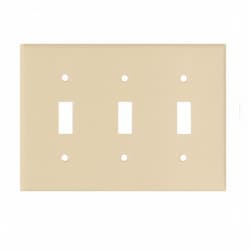 3-Gang Thermoset Toggle Switch Wallplate, Ivory