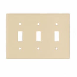 Eaton Wiring 3-Gang Thermoset Toggle Switch Wallplate, Ivory