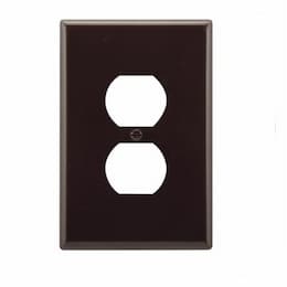 1-Gang Thermoset Oversize Duplex Receptacle Wallplate, Brown