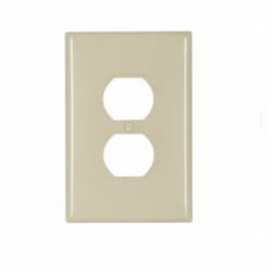 1-Gang Thermoset Oversize Duplex Receptacle Wallplate, Ivory