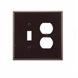 2-Gang Thermoset Oversize Toggle & Duplex Receptacle Wallplate, Brown