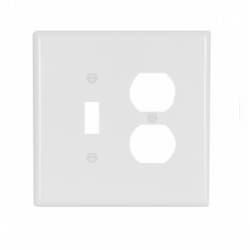 2-Gang Thermoset Oversize Toggle & Duplex Receptacle Wallplate, White