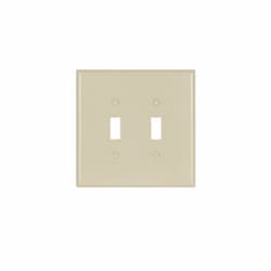 Eaton Wiring 2-Gang Thermoset Toggle Switch Wall Plate, Oversize, Almond