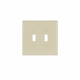 Eaton Wiring 2-Gang Thermoset Toggle Switch Wall Plate, Oversize, Almond