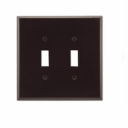 Eaton Wiring 2-Gang Thermoset Oversize Toggle Switch Wallplate, Brown