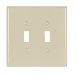 Eaton Wiring 2-Gang Thermoset Oversize Toggle Switch Wallplate, Ivory