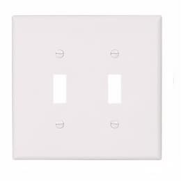 Eaton Wiring 2-Gang Thermoset Oversize Toggle Switch Wallplate, White