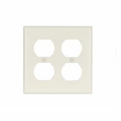 Eaton Wiring Standard Size 2-Gang Duplex Receptacle Thermoset Wallplate, Almond