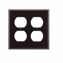 Standard Size 2-Gang Duplex Receptacle Thermoset Wallplate, Brown