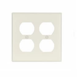 Standard 2-Gang Thermoset Duplex Receptacle Wallplate, Light Almond