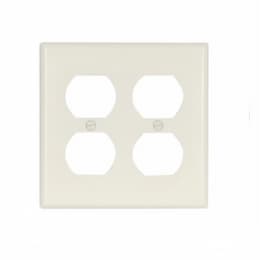 Eaton Wiring Standard 2-Gang Thermoset Duplex Receptacle Wallplate, Light Almond