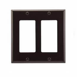 2-Gang Thermoset Decorator Wallplate, Brown