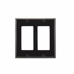 2-Gang Thermoset Decorator Wallplate, Black