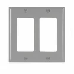 2-Gang Thermoset Decorator Wallplate, Gray