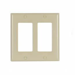 Eaton Wiring 2-Gang Thermoset Decorator Wallplate, Ivory