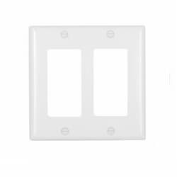 2-Gang Thermoset Decorator Wallplate, White