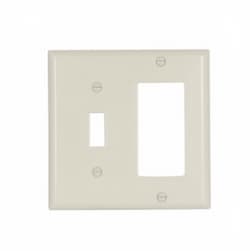 Eaton Wiring 2-Gang Decora & Toggle Wall Plate, Standard, Almond