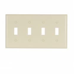 4-Gang Thermoset Toggle Switch Wallplate, Light Almond