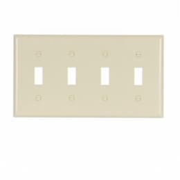 4-Gang Thermoset Toggle Switch Wallplate, Light Almond