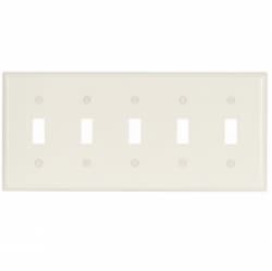 5-Gang Thermoset Toggle Switch Wallplate, Almond