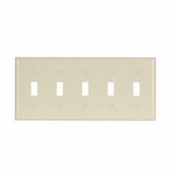 5-Gang Thermoset Toggle Switch Wallplate, Ivory