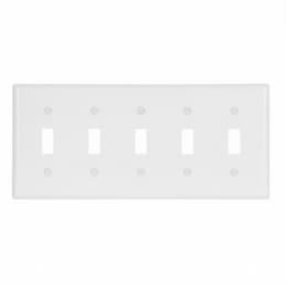 Eaton Wiring 5-Gang Thermoset Toggle Switch Wallplate, White