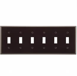 Eaton Wiring 6-Gang Thermoset Toggle Switch Wallplate, Brown
