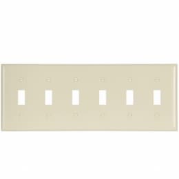 Eaton Wiring 6-Gang Thermoset Toggle Switch Wallplate, Ivory