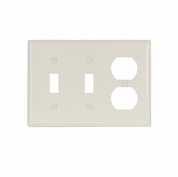 3-Gang Thermoset Duplex Receptacle & Toggle Switch Wallplate, Light Almond