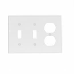 3-Gang Thermoset Duplex Receptacle & Toggle Switch Wallplate, White