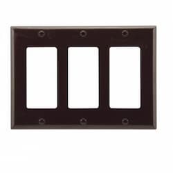 Eaton Wiring 3-Gang Thermoset Decorator Wallplate, Brown