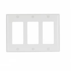 3-Gang Thermoset Decorator Wallplate, White