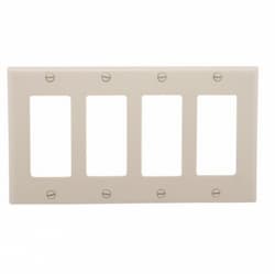 4-Gang Thermoset Decorator Wallplate, Light Almond