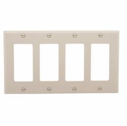 Eaton Wiring 4-Gang Thermoset Decorator Wallplate, Light Almond