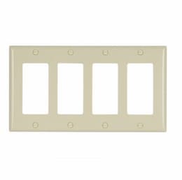 4-Gang Thermoset Decorator Wallplate, Ivory