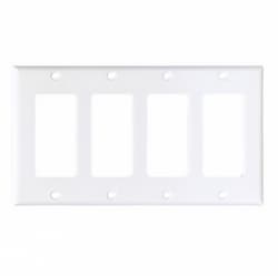 Eaton Wiring 4-Gang Thermoset Decorator Wallplate, White