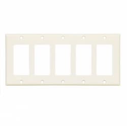 Eaton Wiring 5-Gang Thermoset Decorator Wallplate, Light Almond