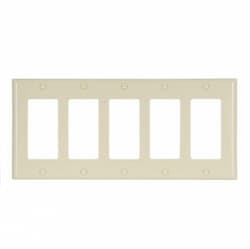 Eaton Wiring 5-Gang Thermoset Decorator Wallplate, Ivory