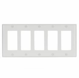 5-Gang Thermoset Decorator Wallplate, White