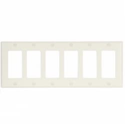 Eaton Wiring 6-Gang Thermoset Decorator Wallplate, Almond