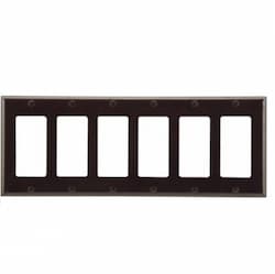 6-Gang Thermoset Decorator Wallplate, Brown