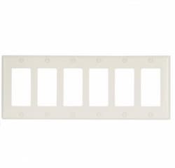 6-Gang Thermoset Decorator Wallplate, Light Almond